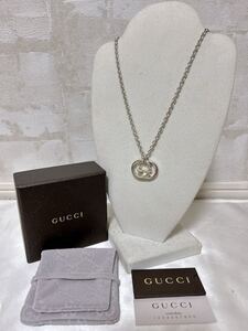 美品！GUCCI グッチ ネックレス インターロッキング GG SV925 シルバー アクセサリー 箱付