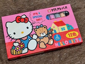 昭和レトロ 1989年製 当時物 サンリオ ハローキティ クレパス 12色 サクラクレパス 日本製 ファンシー