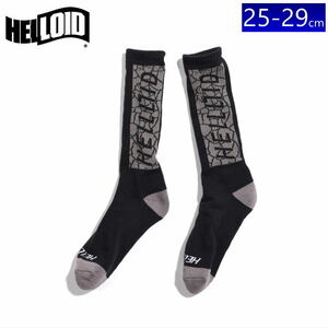 ●[M/L(25-29cm)]24 HELLOID SOCKS CRASH カラー:BLACK メンズ おしゃれソックス 靴下 スノーボード スノボ スキー