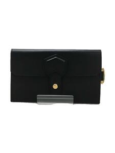 dunhill◆ALFREDDUNHILL/フラップ長財布/レザー/BLK/無地/メンズ