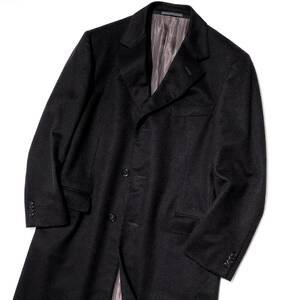 圧巻ピュアカシミヤ100％◎96万 未使用級「Ermenegildo Zegna/ゼニア」美しい艶とドレープ感のゴージャス感◎最高級チェスターコート 50 XL