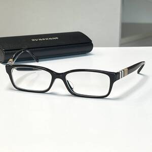 ◆BURBERRY バーバリー 眼鏡フレーム メガネ スクエア型 55□16-145 メンズ B2207-D ダメージあり ブラック eyewear 