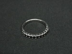 ■美品■ SWAROVSKI スワロフスキー ラインストーン リング 指輪 アクセサリー 表記サイズ48(約7号) シルバー系×ブラック系 DG1078