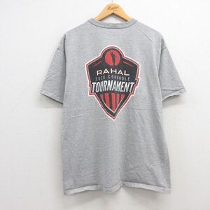 【30%OFF】XL/古着 チャンピオン champion 半袖 Tシャツ メンズ RAHAL レーシング クルーネック グレー 霜降り 24jul02 中古 3OF