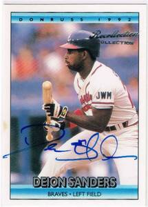 MLB 2004 Donruss Timelines Recollection Collection Buy Back Autograph Deion Sanders 10/11 Auto 直筆サイン ディオン・サンダース