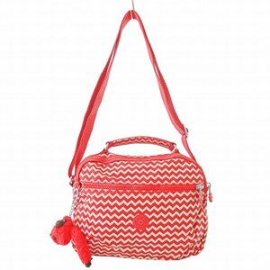 キプリング KIPLING K15338-A90 YELINDA ショルダーバッグ 斜め掛け クロスボディ ギザギザボーダー レッド ベージュ 赤 1105 レディース