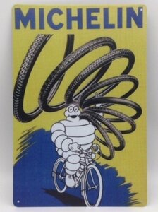 送料無料 ミシュラン 自転車用　タイヤ ver2 金属製 メタルサインプレート ビバンダム MICHELIN TIRE 看板 　PNEUS VELO