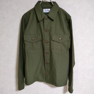 YAECA ベイカーシャツ サイズS コットン 長袖シャツ オリーブグリーン タグ表記：OLIVE(SATIN) ヤエカ 4-0613M 239107