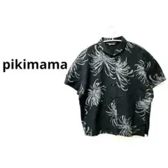 シャツ ショート丈 花火柄 黒 綿100% 日本製【pikimama】