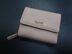 ■極美品■ MARY QUANT マリークヮント レザー 三つ折り 財布 ウォレット 札入れ 小銭入れ ピンク系 DH1465