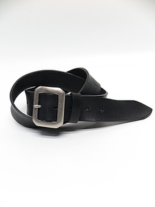 wjk・ダブルジェイケイ/simple leather belt/black x silver・L