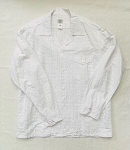 POST OALLS ポストオーバーオールズ #1208B-HW New Basic Shirt : horizontal white シャツ 長袖シャツ 白 M ビームス