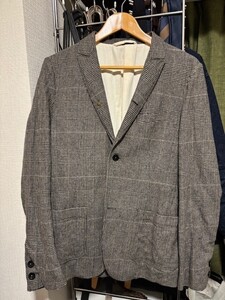 【美品】BLUE WORK ウール グレンチェック ジャケット