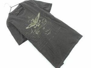 ネコポスOK BANANA REPUBLIC バナナリパブリック プリント Tシャツ sizeM/チャコール ■◆ ☆ efa4 レディース