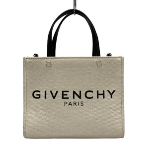 ジバンシー GIVENCHY トートバッグ Gトート バーティカル ミニ レザー アイボリー×黒 ミニバッグ 美品 バッグ