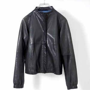 4-SD021 ポールスミス Paul Smith ラムレザー ジャケット ブラック ブラック 40 レディース