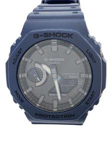 CASIO◆ソーラー腕時計_G-SHOCK/アナログ/ラバー/GRY/BLU