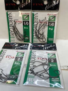  FINA オフセットフック WORM HOOK サイズ1/0 2枚 2/2枚 店番 釣具 -264　