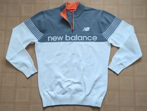 即決 New Balance GOLF ハーフジップニット ホワイト 4サイズ Mサイズ相当 ニューバランス ゴルフ