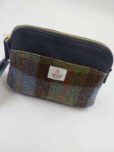 新品 未使用 保管品 ハリスツイード Harris Tweed ランドローバー LANDROVER チェック柄 ポーチ 小物入れ