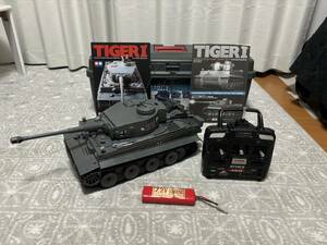 タミヤ戦車 Tiger Ⅰ フルオペ、ライト点灯、バッテリー1本プロポ付き