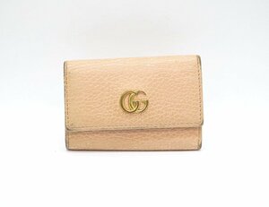 グッチ GGマーモント 6連キーケース レザー 456118 ピンクベージュ GUCCI z24-2567 中古品 z_b