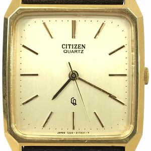 CITIZEN シチズン CQ 腕時計 1230-215036 YP クオーツ アナログ スクエア ゴールド ブラウン シンプル ヴィンテージ コレクション ウォッチ