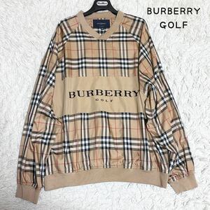 超希少/XLサイズ◆BURBERRY GOLF バーバリー ゴルフ ノバチェック ジャケット ビックロゴ　メンズ　トップス　トレーナー　メンズ