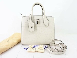 未使用保管品 ルイヴィトン LOUIS VUITTON オーストリッチ シティ・スティーマーPM ハンドバッグ ショルダーバッグ[O0647]