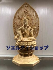 極上品☆総檜材 木彫仏像 仏師で仕上げ品 如意輪観音像 仏教美術