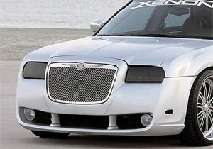 即納 2005-2010 クライスラー 300 スモークヘッドライトカバー エアロ 訳有 簡単装着　車検ＯＫ