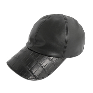 【名古屋】エルメス キャップ ライリー 帽子 ラムレザー アリゲーターマット ブラック 黒 57 メンズ 未使用