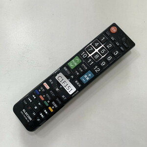 C1F151 【送料１８５円】 TV リモコン / ELECOM エレコム ERC-TV01BK-TO 動作確認済み★即発送★ テレビ