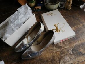 女性靴SAT02 sekine Dance Shoes SILVER Supa Dance ENGLAND 498 23.5-24.0cm 英国製　ダンスシューズ　レディース