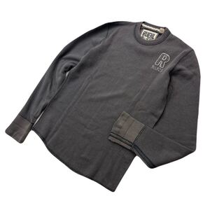 RUEHL No.925 ルールナンバー925 グレー クルーネック ロンT サーマル Tシャツ 長袖 S メンズ アメカジ ストリート バイカー 古着■CH117