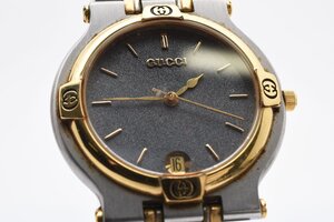 グッチ デイト ラウンド コンビ 9000Ｍ クォーツ メンズ 腕時計 GUCCI