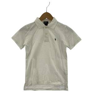 ゆうパケットOK Polo by Ralph Lauren ポロバイラルフローレン ワンポイント ポロシャツ size7/アイボリー