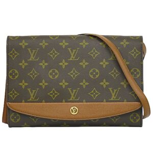 本物 ルイヴィトン LOUIS VUITTON LV ボルドー モノグラム 2WAY ショルダーバッグ ポシェット クラッチバッグ ブラウン M51797