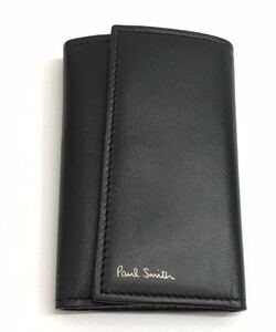 中古品 ポールスミス Paul Smith 革製 キーケース 6連 黒 ブラック