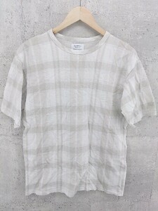 ◇ EDIFICE エディフィス チェック 半袖 Tシャツ カットソー サイズ46 グレー メンズ