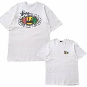 STUSSY/スティーシー/キムタク別色同型着/Crown Raster Tee/クラウンラスタTシャツ/両面ロゴ/SIZE XL/ビッグシルエット