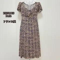 【FIFILLES Paris】フランス製♡総柄ワンピース　ストレッチ　夏ワンピ