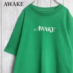 【希少モデル】AWAKE グリーン センターロゴ プリント 半袖Tシャツ