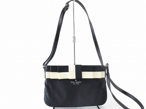 1円　ケイトスペード　kate spade NEW YORK　★　斜め掛け　ショルダーバッグ　ポシェット　★　長財布収納可　ブラック　リボン　812