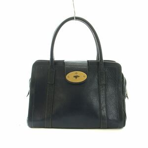 マルベリー Mulberry ハンドバッグ トート レザー ターンロック ゴールド金具 紺 ネイビー ■GY18 /MQ レディース