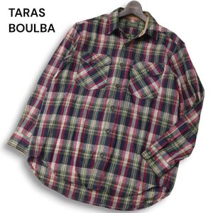 TARAS BOULBA タラスブルバ 秋冬★ チェック柄 フランネル ウール 長袖 チェック シャツ Sz.M メンズ 日本製 アウトドア　I4T03483_A#B