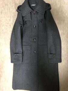 MaxMara 2weyコート イタリア製 ウール100% グレー色 size38(M) フード取外し可能 美品 DXクリーニング済み 