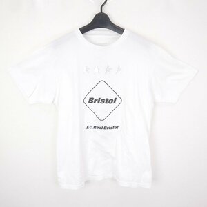 18AW F.C.Real Bristol エフシーレアルブリストル EMBLEM TEE メンズ トップス ロゴ プリント コットン半袖 Tシャツ WHITE M FCRB-189060
