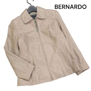 BERNARDO ベルナルド 羊革★ ニュージーランド ラム レザー ジップ ジャケット Sz.PS　レディース グレージュ　K3T00640_A#N