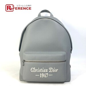 Dior ディオール ライダー RIDER1947ロゴ バックパック カバン リュックサック カーフスキン グレー メンズ【中古】美品